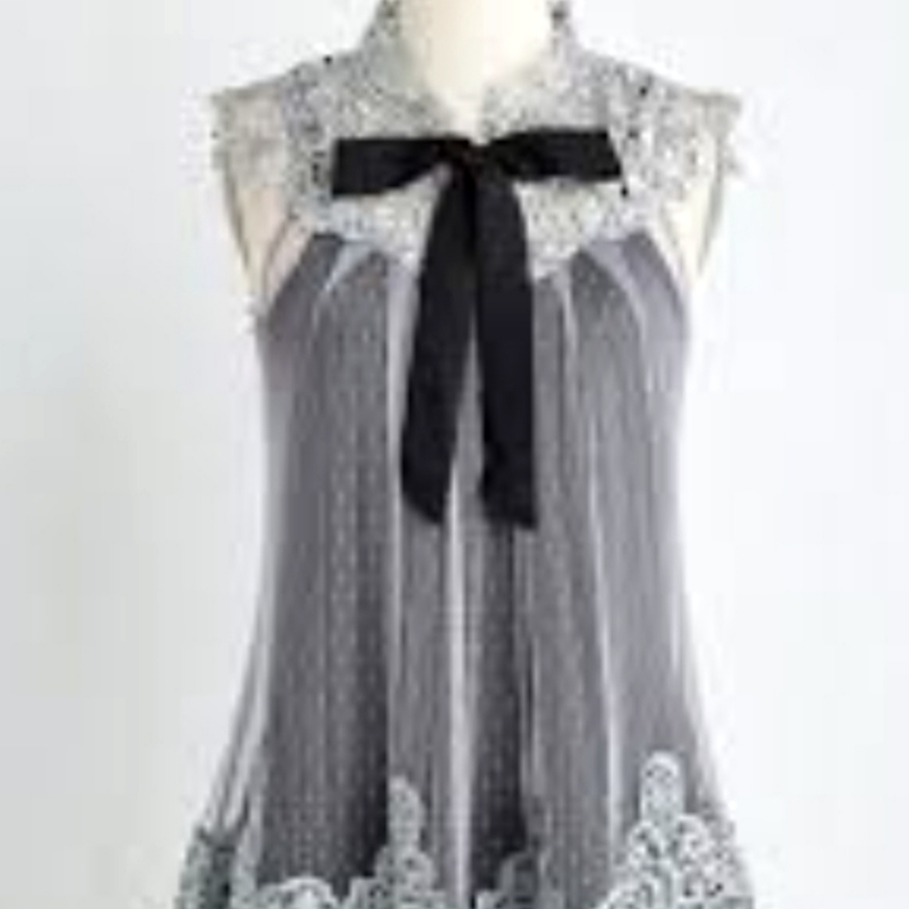 ISO IN SEARCH OF Modcloth Ryu Sublime A Line Dress Black Gray XLarge OR XXL